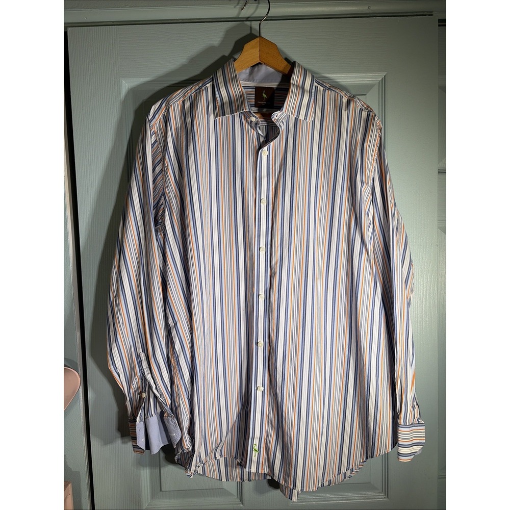 TailorByrd XXL Multicolor Striped Button Down Shirt 100% Cotton.
